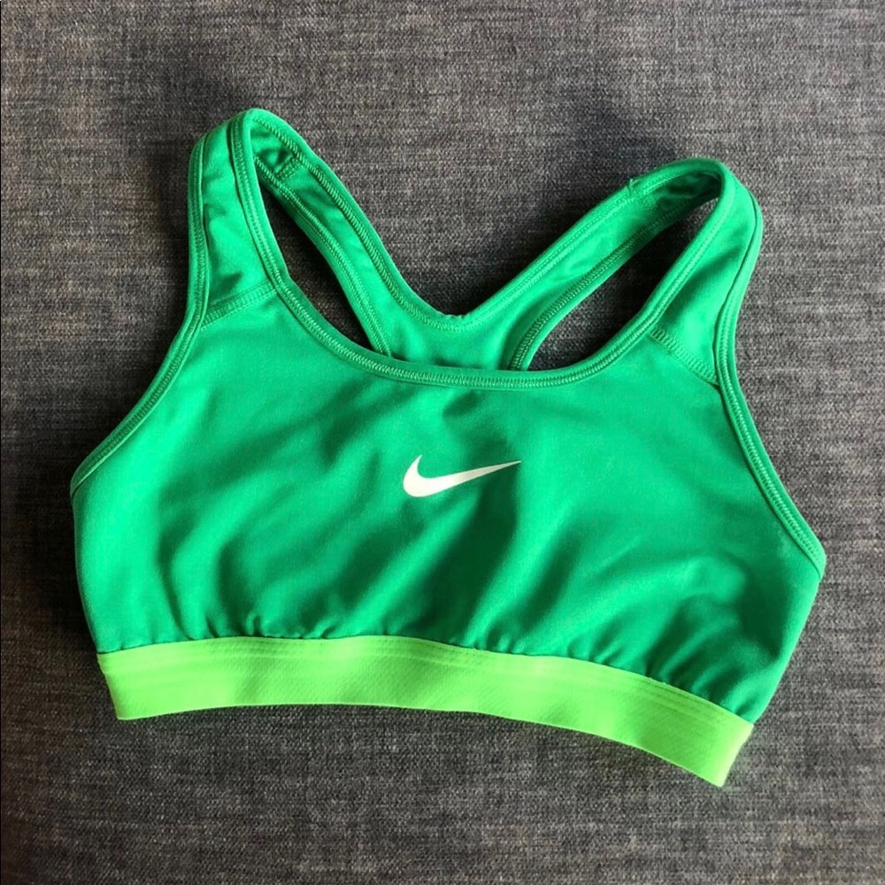 Green Nike sports bra